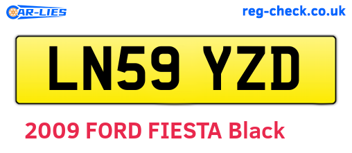 LN59YZD are the vehicle registration plates.