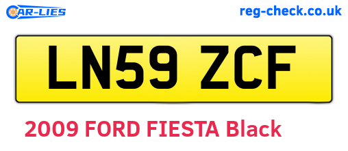 LN59ZCF are the vehicle registration plates.
