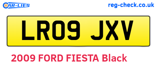 LR09JXV are the vehicle registration plates.