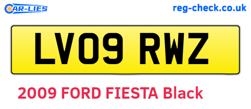 LV09RWZ are the vehicle registration plates.
