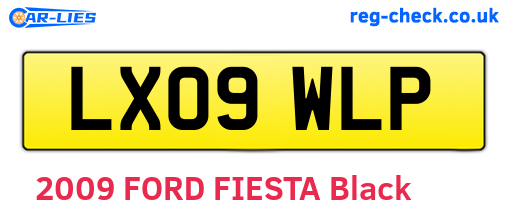 LX09WLP are the vehicle registration plates.