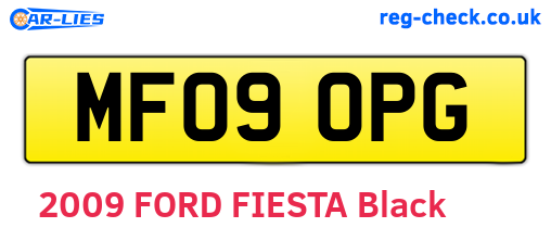 MF09OPG are the vehicle registration plates.