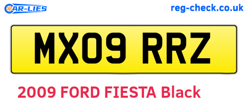 MX09RRZ are the vehicle registration plates.