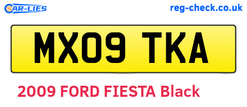 MX09TKA are the vehicle registration plates.