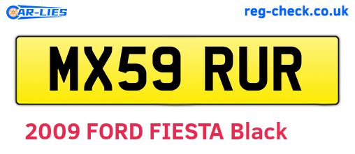 MX59RUR are the vehicle registration plates.