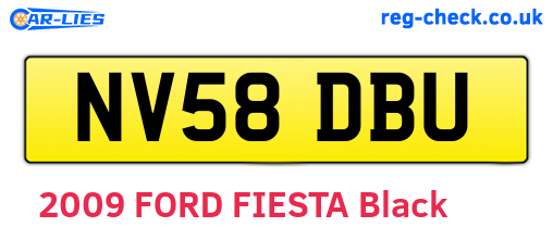 NV58DBU are the vehicle registration plates.