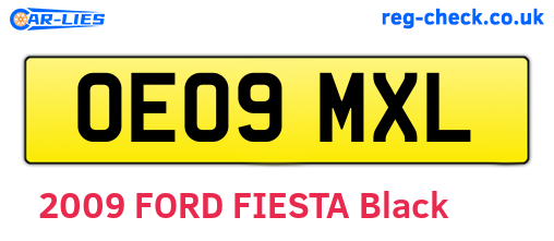 OE09MXL are the vehicle registration plates.