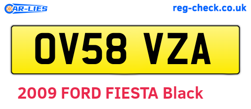 OV58VZA are the vehicle registration plates.