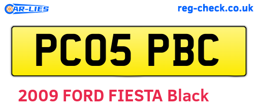 PC05PBC are the vehicle registration plates.