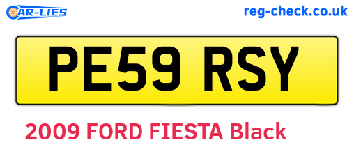 PE59RSY are the vehicle registration plates.