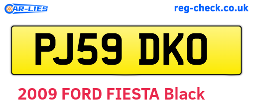 PJ59DKO are the vehicle registration plates.