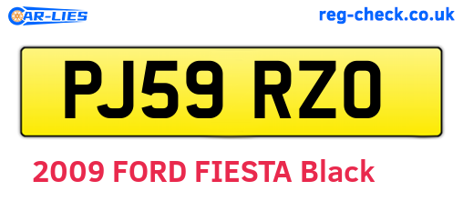 PJ59RZO are the vehicle registration plates.