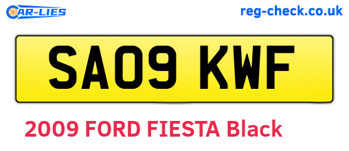 SA09KWF are the vehicle registration plates.