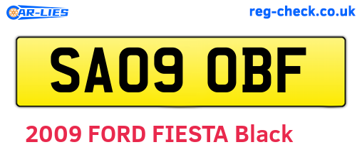 SA09OBF are the vehicle registration plates.