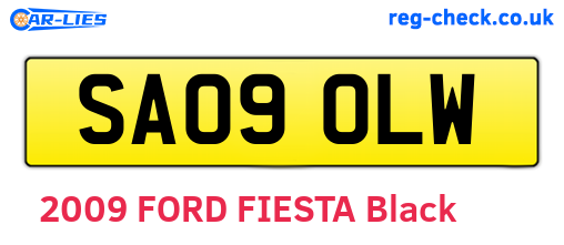 SA09OLW are the vehicle registration plates.