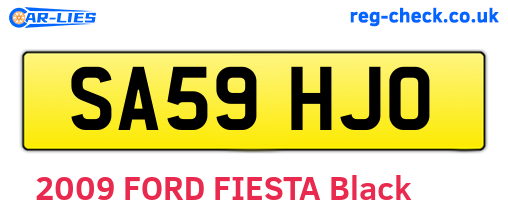 SA59HJO are the vehicle registration plates.
