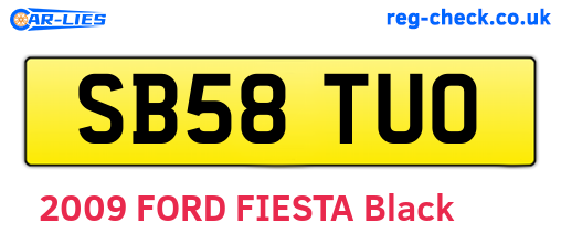 SB58TUO are the vehicle registration plates.