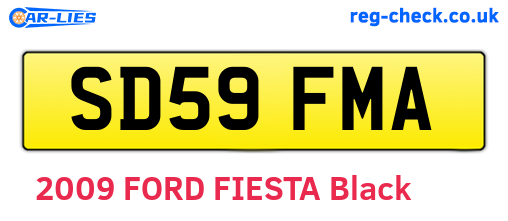 SD59FMA are the vehicle registration plates.