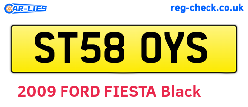 ST58OYS are the vehicle registration plates.