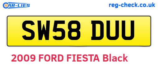 SW58DUU are the vehicle registration plates.