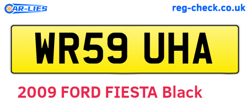 WR59UHA are the vehicle registration plates.