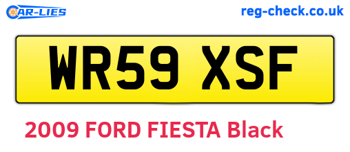 WR59XSF are the vehicle registration plates.