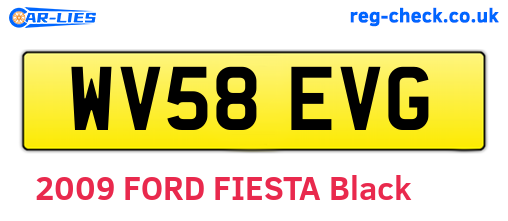 WV58EVG are the vehicle registration plates.
