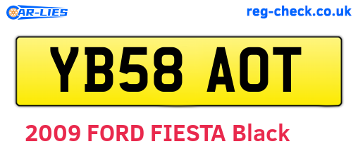 YB58AOT are the vehicle registration plates.