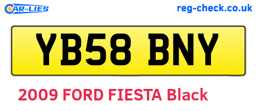 YB58BNY are the vehicle registration plates.