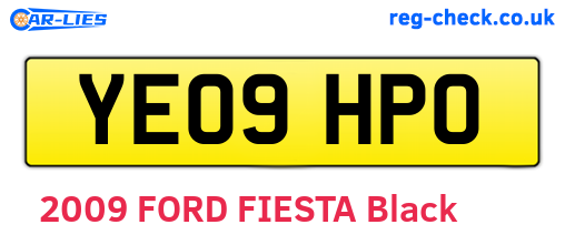 YE09HPO are the vehicle registration plates.
