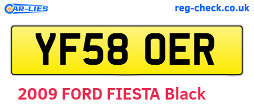 YF58OER are the vehicle registration plates.