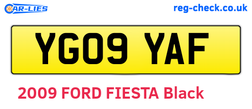 YG09YAF are the vehicle registration plates.