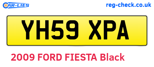 YH59XPA are the vehicle registration plates.