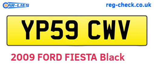 YP59CWV are the vehicle registration plates.