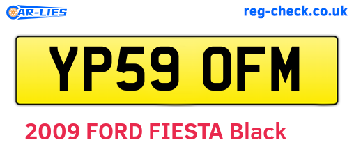 YP59OFM are the vehicle registration plates.