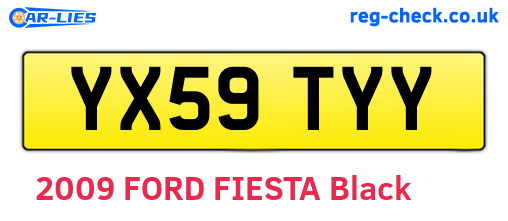 YX59TYY are the vehicle registration plates.