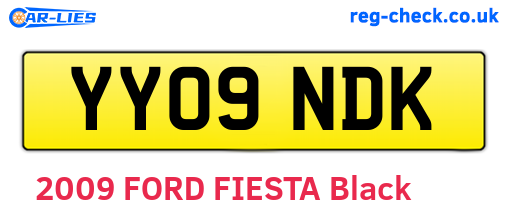 YY09NDK are the vehicle registration plates.