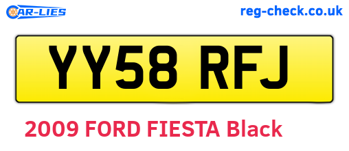 YY58RFJ are the vehicle registration plates.