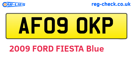 AF09OKP are the vehicle registration plates.