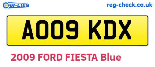 AO09KDX are the vehicle registration plates.