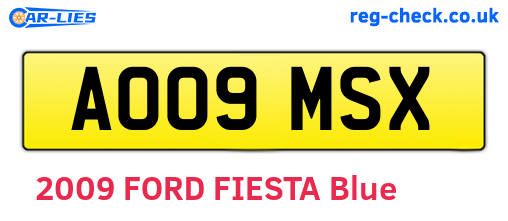 AO09MSX are the vehicle registration plates.
