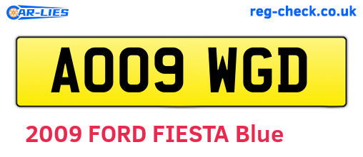 AO09WGD are the vehicle registration plates.