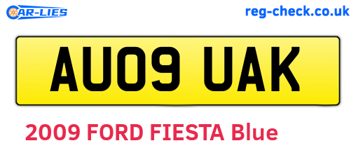 AU09UAK are the vehicle registration plates.