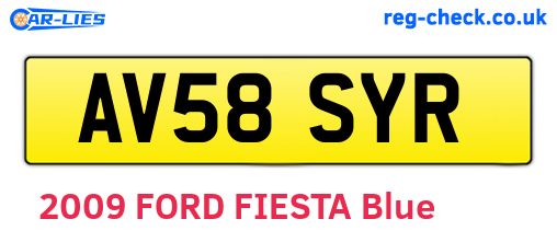 AV58SYR are the vehicle registration plates.