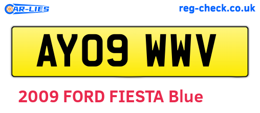 AY09WWV are the vehicle registration plates.