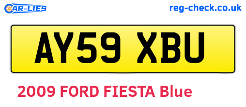 AY59XBU are the vehicle registration plates.