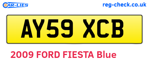 AY59XCB are the vehicle registration plates.