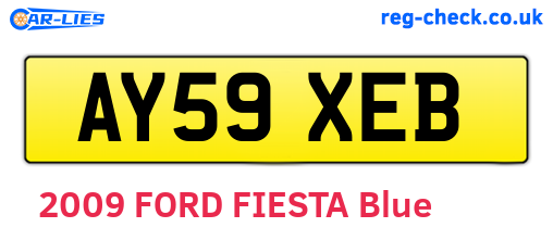 AY59XEB are the vehicle registration plates.