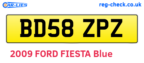BD58ZPZ are the vehicle registration plates.