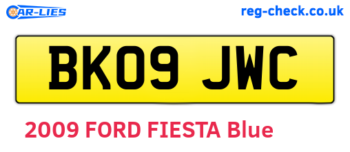 BK09JWC are the vehicle registration plates.
